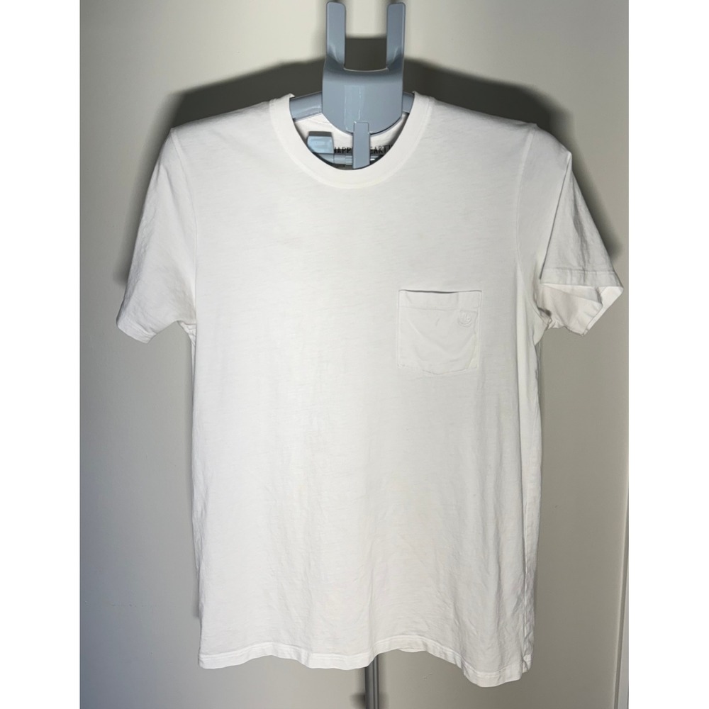 Happy Earth Organic Cotton Pocket T-Shirt Mens Medium White Mountain Graphic M